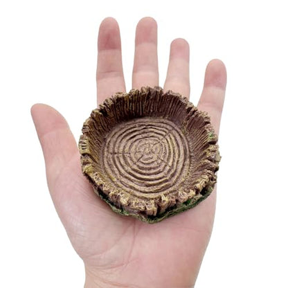 3 Pack Small Reptile Food Bowls, Reptile Feeding Terrarium Bowls for Bearded Dragon Lizard Frog Gecko Tortoise Hermit Crab Snail (Brown) - color: Brown - 3 Pack S Round Bowls