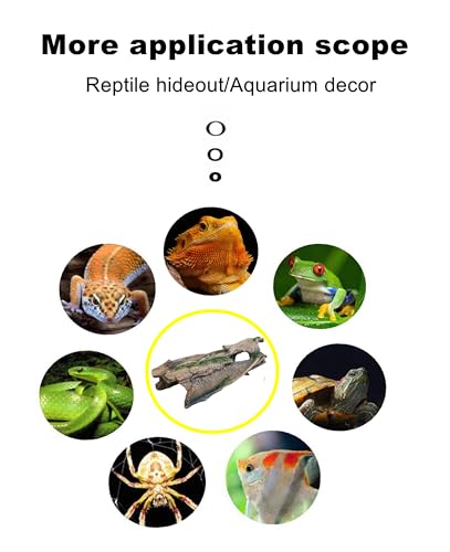 Nature-Inspired Hideout:The Best Bark-Texture Hide for Reptile or Fish - size: Small
