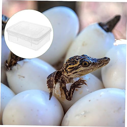 2pcs Reptile Hatching Breeding Box Compartments Transparent Incubation Tray for Easy Observation Reusable and Easy to Clean Reptile Tool for Lizards and Snakes