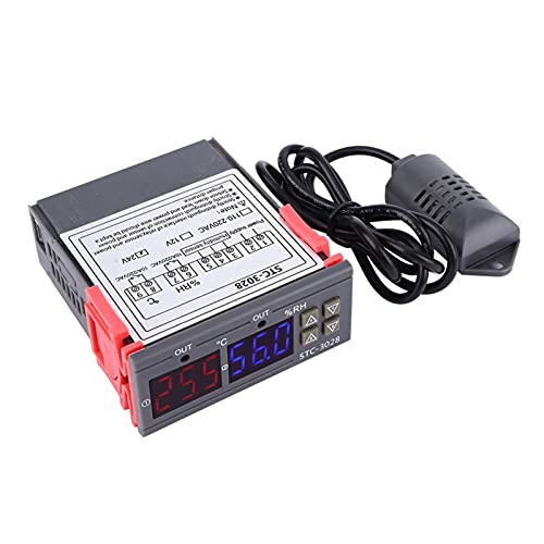 Temperature Controller STC 3028 12V Optional Integrated Sensor for Fermentation Reptile Incubation Home Brewing, 1°C Accuracy 0.1 Resolution Large Screen Display (24V) - size: 24V