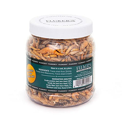 Fluker's Medley Treat for Aquatic Turtles, River Shrimp, Mealworms, and Crickets, 1.5 oz | For Aquatic Turtles, River Shrimp, Mealworms, and Crickets - size: 1.5 Ounce (Pack of 1)