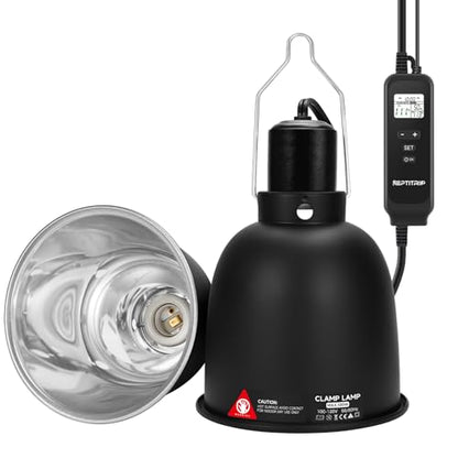 5.5" Reptile Heat Lamp Fixture with PID Dimming Thermostat, Independent Day Night Temperature Control, MAX 100W (Bulb Not Included) - size: 5.5 INCH