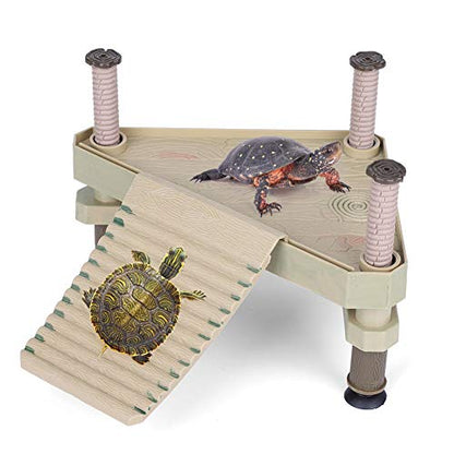 YOUTHINK Turtle Basking Platform, Reptiles Floating Platform with Ramp Stairs Turtle Dock Floating Platform for Turtles Aquarium Fish Tank Decor
