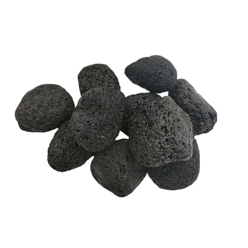 Tfwadmx 10 Pcs Aquarium Black Lava Rock Fish Tank Volcanic Pumice Stones for Fish Shrimp Betta(1.18''-1.96'') - color: Black, size: M:1''-2''