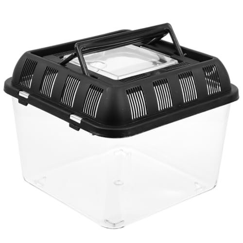 Transparent Reptile Breeding Box with Handle Sturdy Turtle Carrier for Feeding and Transport Wear-Resistant Holder Suitable for Various Reptiles and