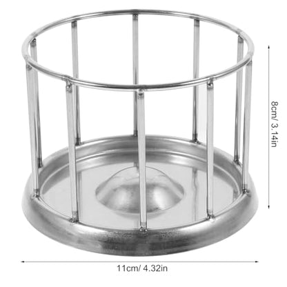 POPETPOP Stainless Steel Reptile Water Dish : Tortoise Feeder with Stable Base Reptile Food Bowl for Bearded Dragon Lizard Frog Gecko, 4.32X4.32X3.14in