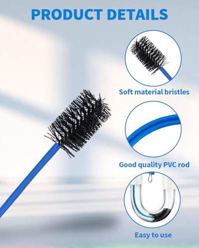 2 PCS Condensate Trap Flexible Drain Brush, 48 Inch Drain Line Cleaning Brush, Condensate Traps Clean for Condensate P-Trap and HVAC Systems - style: 2 PCS 48 In