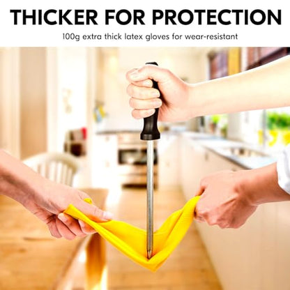 Vgo...Latex Reusable Household Gloves,Cleaning Gloves,Long Cuff (HH4601,XL) | yellow,extra Thickness,kitchen,dishwashing,household,painting,gardening,pet care,car washing,bathroom,hair dyeing,laundry - color: Yellow, size: X-Large