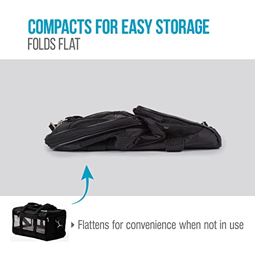 Sherpa Original Deluxe Travel Pet Carrier, Airline Approved - Black, Large - size: 19.0"L x 11.8"W x 11.5"H
