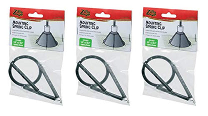 Zilla Mounting Spring Clips, 3 Pack | For Reptile Habitat Lighting Domes