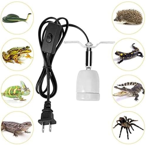 CHICIRIS 300W Lamp Socket, 360° Rotatable Heating Light Adjustable Bracket Kit with One-Button Switch, E26/E27 Ceramic Lamp Holder, for Aquarium, Lizard, Tortoise, Snake (Without