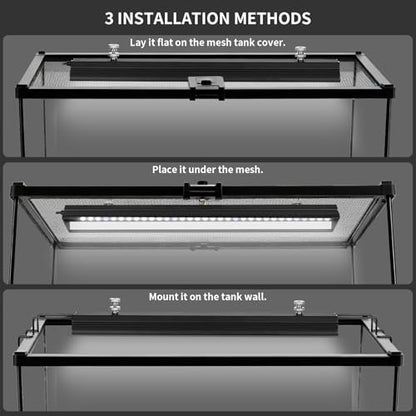 UVB Reptile Light, Dimmable UVA UVB Lamp with Timer & 3 Modes, Adjustable 5.0-20.0 Output, 6500K Daylight LED Reptile Tank Light for Bearded Dragon, Snake, Turtle, 10-40 Gallon (16 INCH) - size: 16 INCH