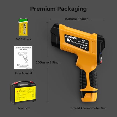 -58°F to 3992°F Infrared Thermometer Gun,Triple Laser, 50:1 D/S | Built for Foundries, Furnaces & Metal Casting • 3992°F High-Temperature Range • Data Logging - color: Yellow/-58°F to 3992°F
