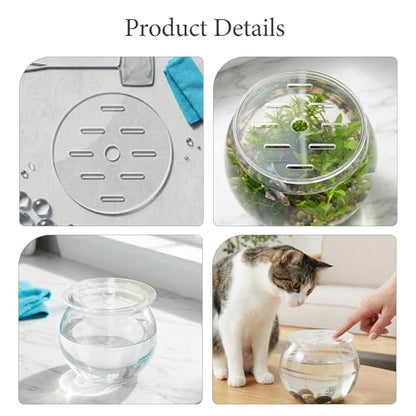 Round Clear Tank Lid - Round Aquarium Lid 3.54" Tank Protective Cover - Replacement Accessories for Fish Bowl Terrarium - size: 9.00X9.00X0.30CM