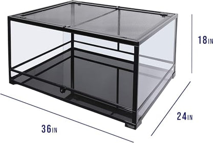 Carolina Custom Cages, 36Lx24Wx18H Large Deep Terrarium; Easy Assembly - size: 36Lx24Wx18H