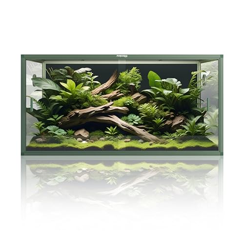 120 Gallon Reptile Tank for Bearded Dragon, Snake, Adult Reptile | Optimal Ventilation & Light Penetration by Rust Proof Mesh Top, Easy Assembly within 6 Steps with Clear Instruction - color: Earthy Green, size: 120 Gallon