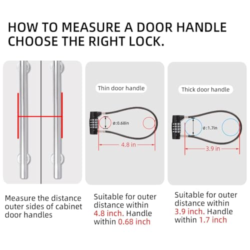 Combination Lock Cable Lock with 4 Digits Cabinet Lock 5.5" Twist Length 5.5" Durable Cable Ideal for lockers, Gym, Fence, Toolbox, case, hasp Storage and Outdoor (11" Cable Length) - size: 5.5" Black