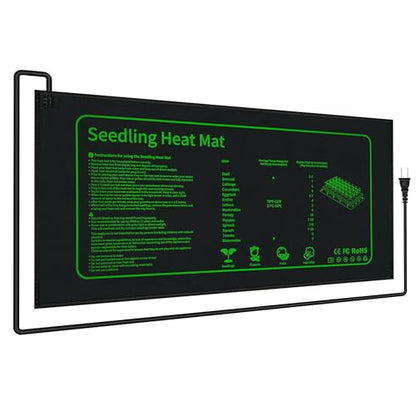 LOCONHA Seedling Heat Mat for Seed Starting, 10" x 20.75" Waterproof | Heating Pad for Indoor Plants Germination (Black 1 Pack) - color: Black 1 Pack