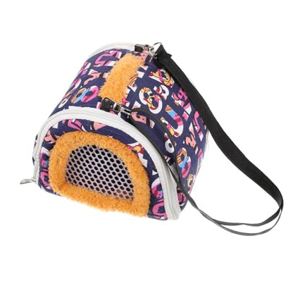 LIOOBO Portable Hamster Carrier Bag Straps Breathable Travel Pouch for Small Animals