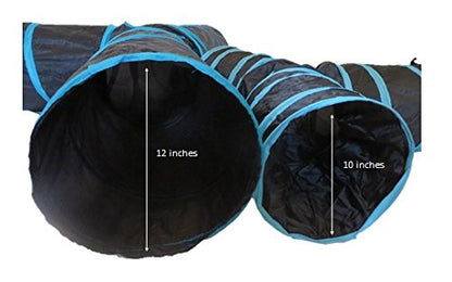 Premium 3 Way Cat Tunnel. Extra Large 12 Inch Diameter and Extra Long. A Big Collapsible Play Toy. Wide Pet Tunnel Tube for Other Pets Too! (3 Way Two Pack + Teaser Wand!) - color: 3 Way Two Pack + Teaser Wand!