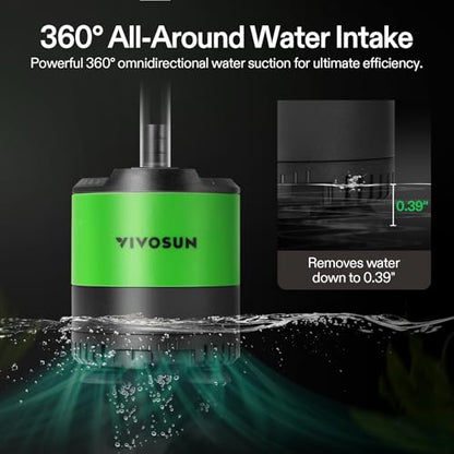 VIVOSUN 210GPH Sub Water Pump for Fish Tank, Pond, Aquarium, Hydroponics | 10W Submersible Water Pump, with Adjustable Flow, 4.9ft Tubing, Additional Ceramic Shaft, and Outlet Adapters, for Fountains - size: 5"×4"-210