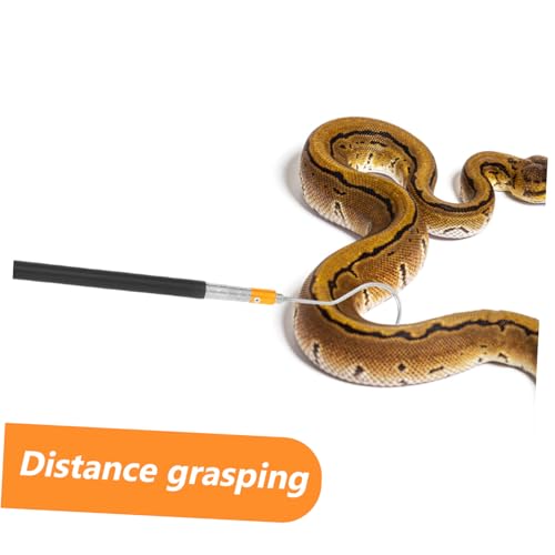 Kisangel 1.5m Telescopic Snake Catcher Tool Adjustable Stainless Steel Hook for Safe Handling of Snakes and Reptiles Portable Retractable Design for Versatile Use