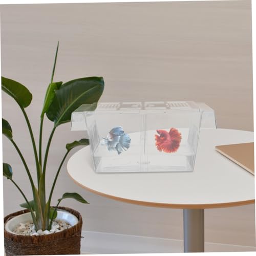2pcs Self-Floating Fish Breeding Box Double-Layer Aquarium Incubator for Betta Fish Fry Hatching Tank with Divider for Shrimp and Reptiles