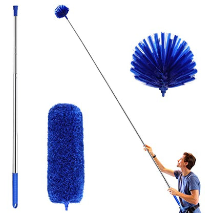 Cobweb Duster with ExtensionPole,Dusters for Cleaning with 2 DusterHeads