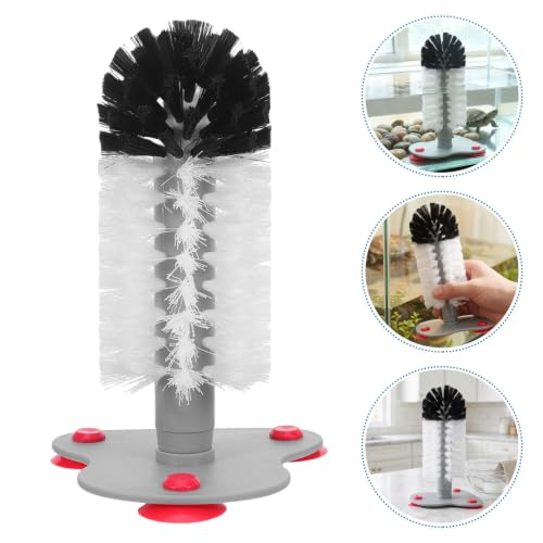 Turtle Shell Cleaning Brush with Suction Cups Abs Material 2pcs Soft Bristles for Effective Shell Scrub, Prevents Slipping for Reptiles and Tortoises for Aquarium and Tank Use
