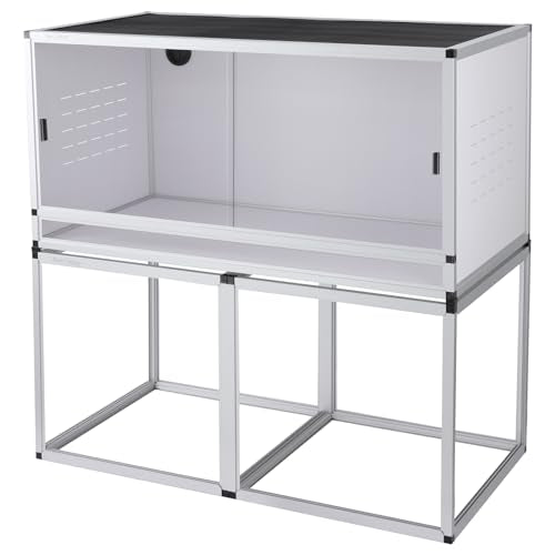 Reptile Enclosure Stand Bundle: Elevate Your Habitat - Includes Stand and Extra Enclosure for a Complete Elevated Setup 44 inches Width - color: White, size: M-44''-Stand with enclosure
