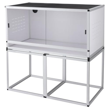 Reptile Enclosure Stand Bundle: Elevate Your Habitat - Includes Stand and Extra Enclosure for a Complete Elevated Setup 44 inches Width - color: White, size: M-44''-Stand with enclosure