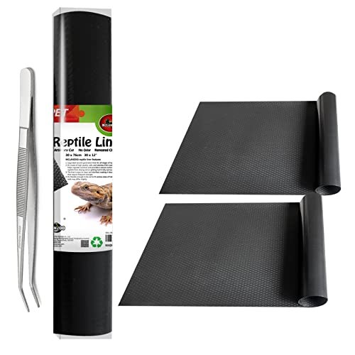 Reptile Substrate Mat Terrarium Liner 2PCS 36 * 18 inch, Bearded Dragon Tank Accessories Reptile Tank Carpet Bedding Non-Adhesive for Leopard Gecko Snake, Lizard and Tortoise