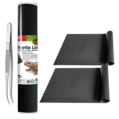 Reptile Substrate Mat Terrarium Liner 2PCS 36 * 18 inch, Bearded Dragon Tank Accessories Reptile Tank Carpet Bedding Non-Adhesive for Leopard Gecko Snake, Lizard and Tortoise