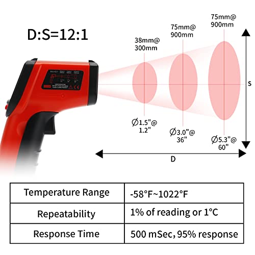 MEASUREMAN Infrared Thermometer (Not for Human),Standard Size Temperature Gun Non-Contact Digital Laser Thermometer-58℉~752℉(-50℃ to 400℃) - size: -58℉~752℉(-50℃ to 400℃)