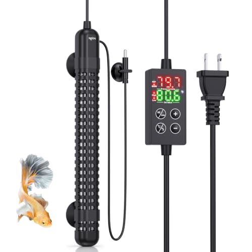 SEAOURA 200W Aquarium Heater for 20-40 Gallon Fish Tank with Temp Probe | Adjustable Max & Min Temp Protection 9.5 IN Auto Power Off Intelligent Controller Submersible Heater Turtle Salt/Freshwater ﻿ - size: Tank for 30-40 Gallon