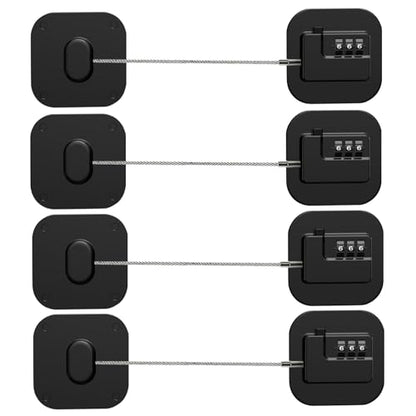 Refrigerator Lock, Combination Lock for Refrigerator Cabinets, Drawers | Heavy Duty Fridge Lock, No Keys Needed (Black-4Pack ) - color: Black-4Pack