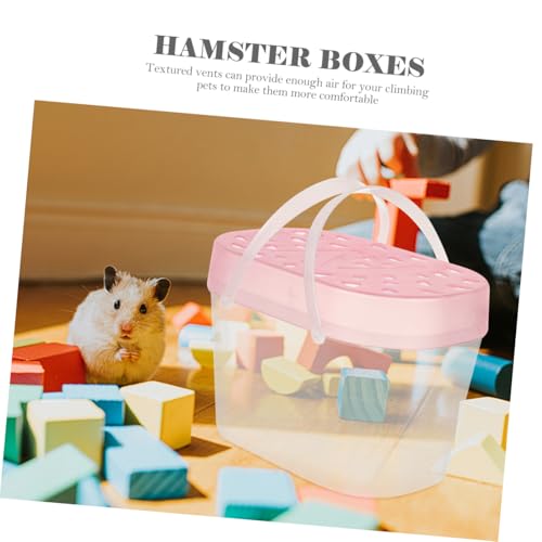VANZACK 2pcs Pet Carrier for Dogs Cats Portable Travel Crate Reptile Boxes Turtle Containers - color: Pink