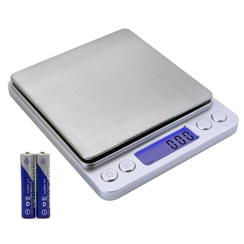 Gram Scale,Capacity 500g Accuracy 0.01g Mini Food Scales Digital Weight Grams and Oz,Small Kitchen High Precision for Espresso,Baking,Jewelry,Soap Making,Silver - color: Silver