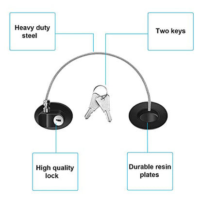 Hotop 4 Pack Cabinet Locks with Keys Refrigerator Fridge Locks Replacement with Steel Wire Self Adhesive Child and Baby Proofing Safety for File Drawers Deep Freezer Doors Latch(Black) - color: Black