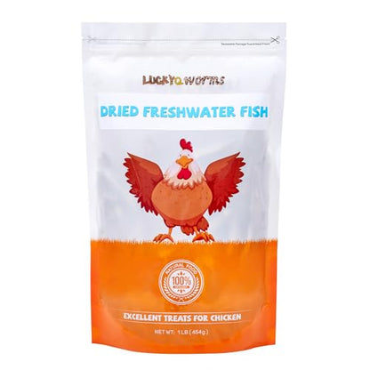 Dried Freshwater Fish, 1 Lbs Resealable Bag - Natural High-Protein Food for Turtles, Reptiles, Large Tropical Fish, Cats, Small Pets and Chicken - Crude Protein 30% Min