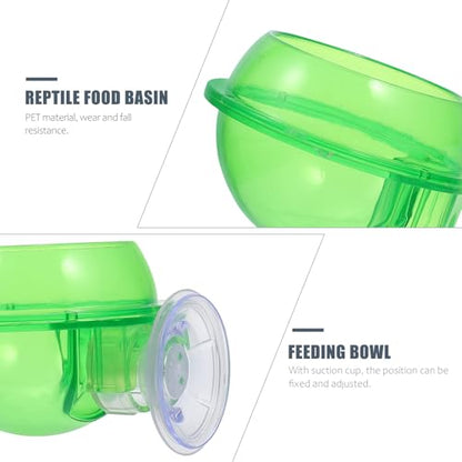 Reptile Feeding Bowls 2pcs Anti-Escape Water and Food Basins Stable Gecko Lizard Feeders for Terrarium Use