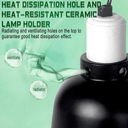 BNOSDM Reptile Light Fixture,5.5 Inch Deep Dome Reptiles Heat Lamp Fixture for UVB UVA Bulb,Heat Basking Bulb,Optical Reflection Heat Lamp Fixtures for Reptile Amphibian Tank Terrariums - size: 5.5 Inch Deep