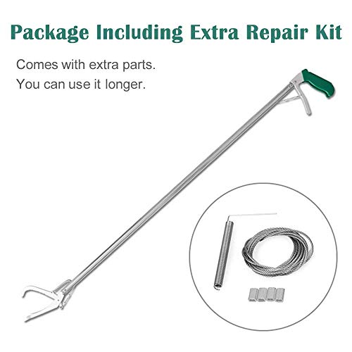 IC ICLOVER 47 Inch Snake Tongs+Animal Handling Gloves, Heavy Duty Standard Reptile Snake Tongs Grabber Catcher, Snake Bite Proof Gloves Kevlar Reinforced Leather Padding Palm&fingers, Anti Bite-16inch