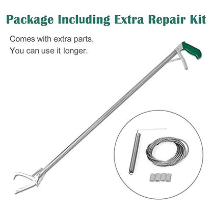 IC ICLOVER 47 Inch Snake Tongs+Animal Handling Gloves, Heavy Duty Standard Reptile Snake Tongs Grabber Catcher, Snake Bite Proof Gloves Kevlar Reinforced Leather Padding Palm&fingers, Anti Bite-16inch