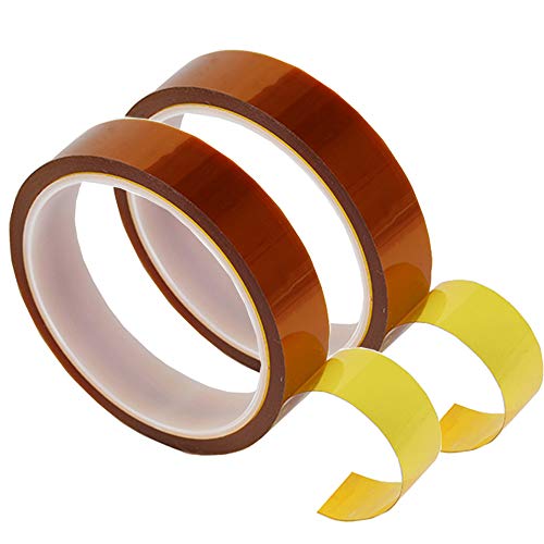 EQUTY BAYMERS 2 Rolls 20mm X 33m 108ft Heat Tape,Adhesive Heat Resistant/Transfer Tape, Heat Vinyl Thermal Sublimation Press Tape,No Residue,Electronics,Soldering,Protecting Circuit Board - size: 20MM 2ROLLS