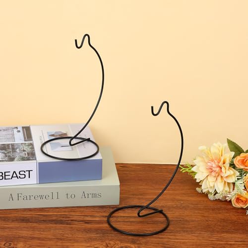 Lemecima Ornament Display Stand Holder Hanger Stands Glass Ball Ornament Holder Metal Iron Hanging Hanger for Display Terrarium Air Plant(20 Pcs)