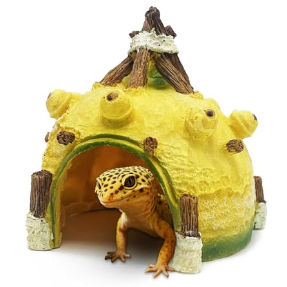 Gecko Reptile Hide Leopard Geckos Bearded Dragon Small Caves Pitaya Decoration Lizard Crested Hideout Tank Accessories Snake Décor Amphibian Habitat - style: PITAYA