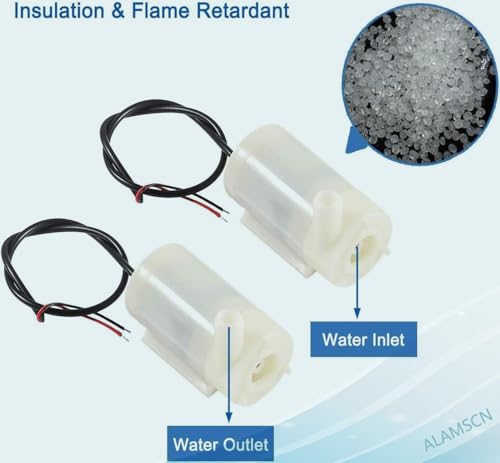 4PCS DC 3V 5V Micro Submersible Mini Water Pump for Aquariums Fish Tank Pond Fountain Hydroponics Garden with 2M Flexible Tube Water Pipe - color: White