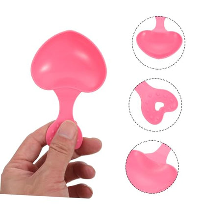 Yardwe 10pcs Love Spoon Pet Feeding Spoon Small Pet Food Scooper Reptile Food for Dog Cat