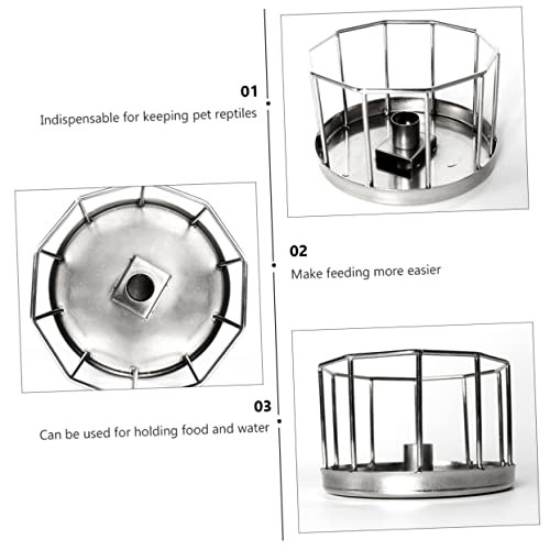 BESPORTBLE Automatic Water Dish for Reptiles Stainless Steel Turtle Feeder Automatic Turtle Feeder Gravity Feed System